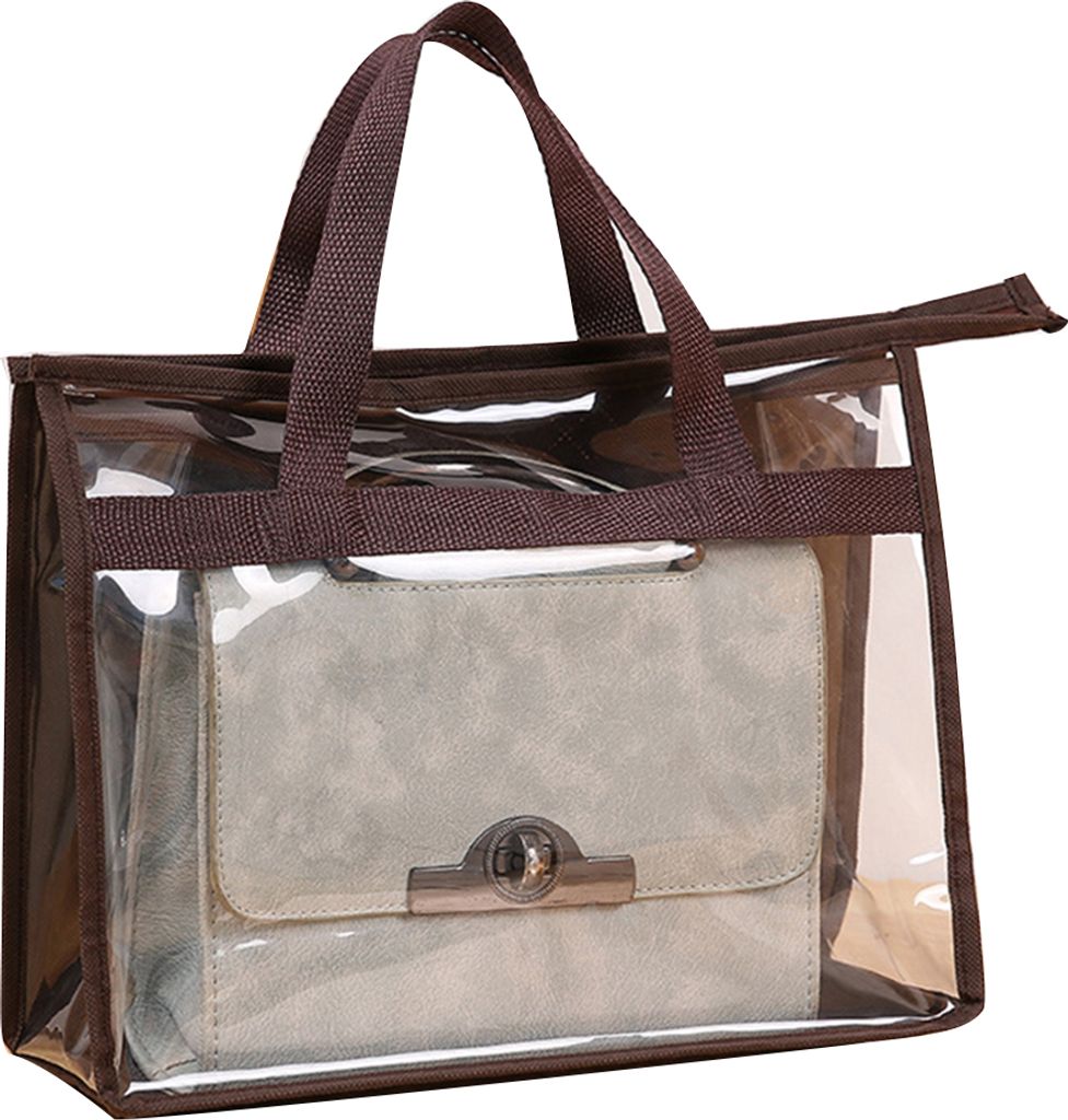 Transparent staubdicht großer Kapazitätsbeutel Organizer Halter Handtaschenbeutel-Kaffee ,Größen:XL