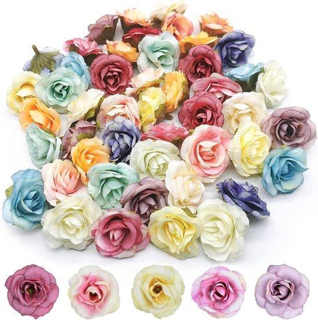 Kunstrozenkoppen van zijde, doe-het-zelf, bruiloft, Valentijnsdag, feest, decoratie thuis