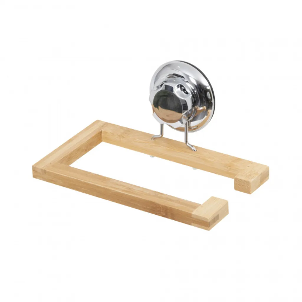 Support mural bambou pour papier toilette et serviette - Ventouse forte