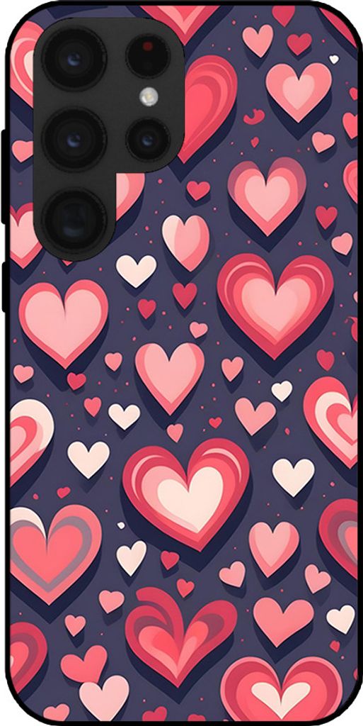 Smartphonica Telefon Fall geeignet für Samsung Galaxy S23 Ultra mit Herzen Impressum - TPU Backcover Fall mit Herz-Design