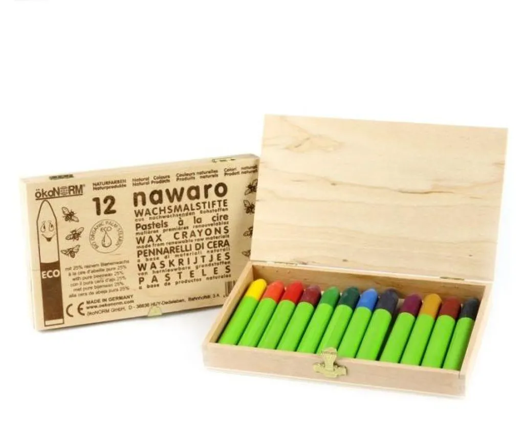 Boîte de crayons de cire écologiques Nawaro pour dessin et coloriage
