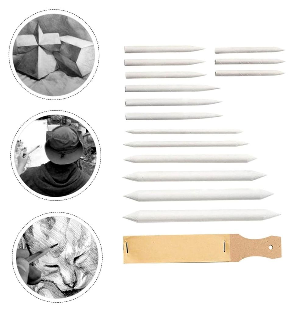 2 Sätze Papier Radiergummi Markierungen Rollstift Kohlestifte Textmarker Fondant Mischstift Skizzierstifte Zeichnen Bleistift Set Stümpfe Bleisti...