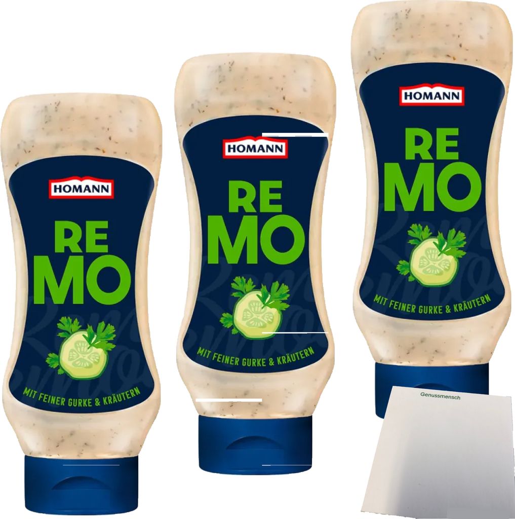 Homann Remoulade Sauce 3er Pack (3x430ml Flasche) + usy Produktbild 