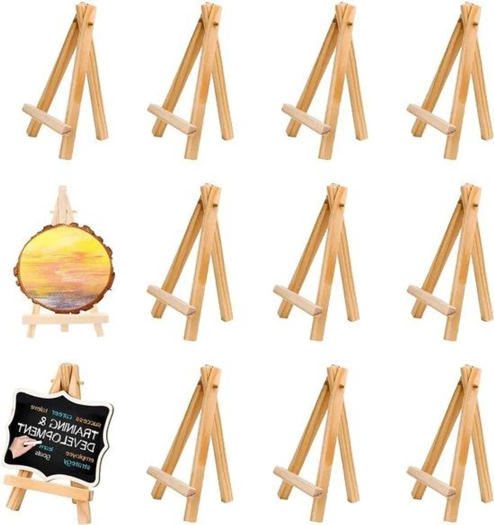 Chevalet bois blanc pliable stable 10 pièces pour décoration de table