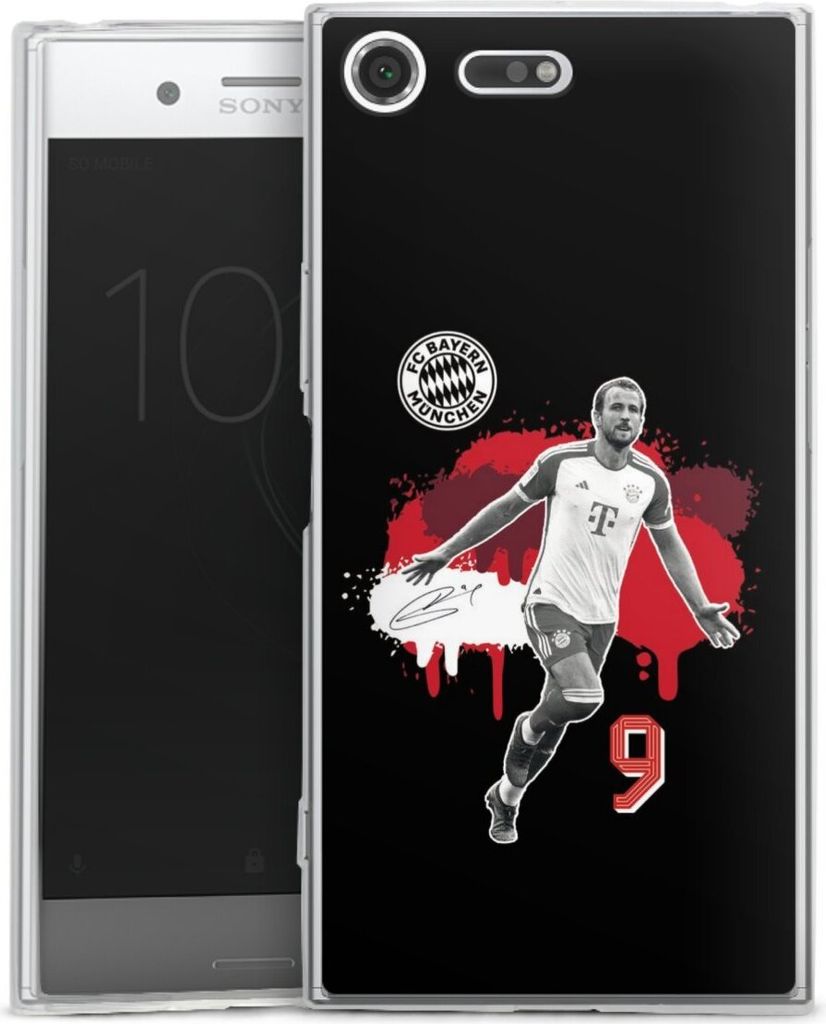 DeinDesign Slim Hülle für Sony Xperia XZ Premium Silikon Case Ultra Dünn Handyhülle FC Bayern München Offizielles Lizenzprodukt Harry Kane