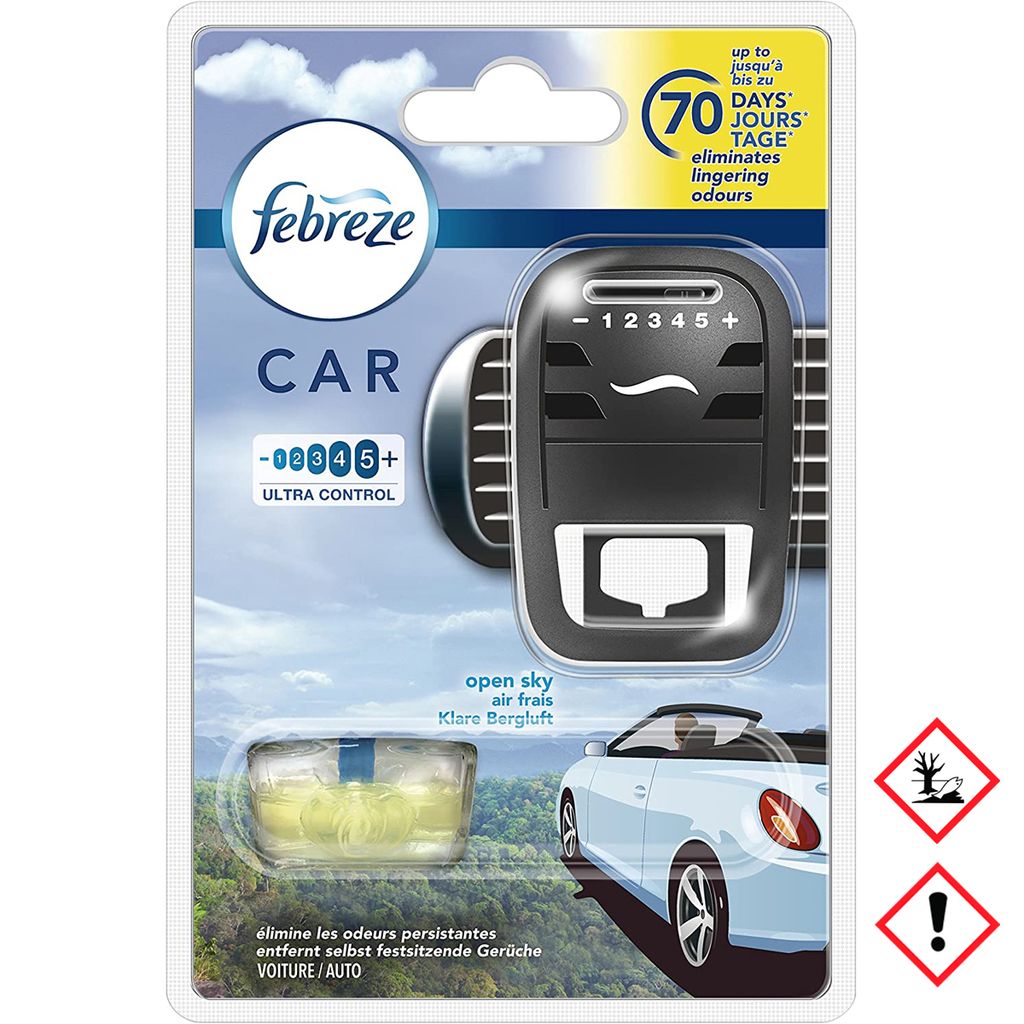 Febreze Auto Lufterfrischer Klare Bergluft mit 1 Nachfüller Kfz