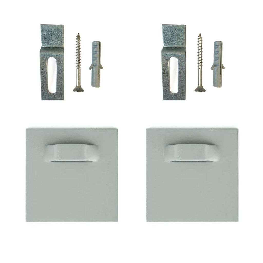 Selbstklebendes Befestigungsset Bilderhalter Haftbleche - 2x Halter 45x45mm + 2x Z-Haken