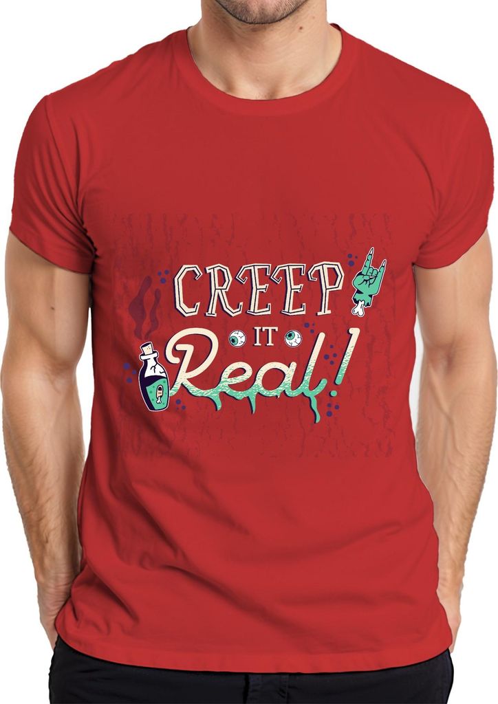 Creep It Real! Halloween Grusel Zombiehand Augen Trankflasche Herren T-Shirt, Rot, S