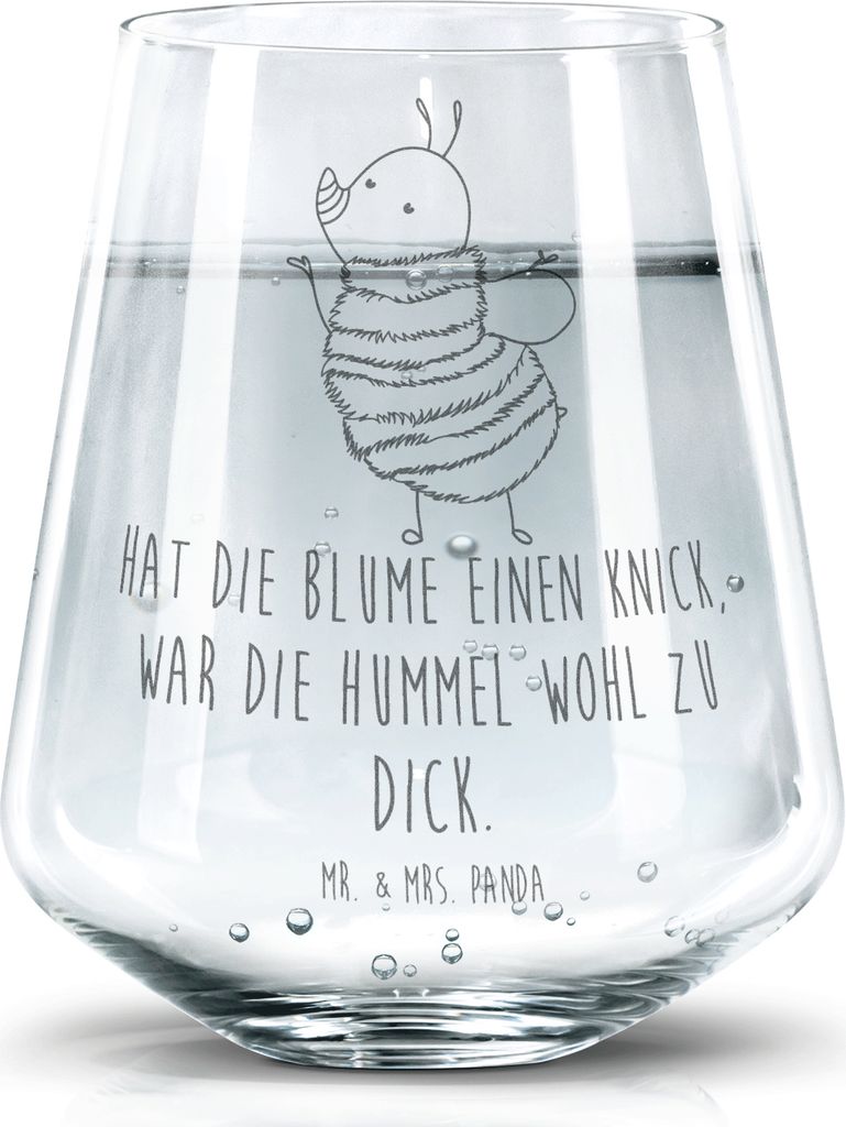 Mr. & Mrs. Panda Glas Hummel flauschig - Transparent - Geschenk, Biene, Blume, Lustige Sprüche, Trinkgefäß, Becherglas, Wasserglas, Trinkglas, N...