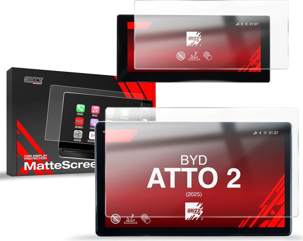 Matte Autodisplayfolie 2in1 für BYD ATTO 2 12,8" (2025), Grizz Protector