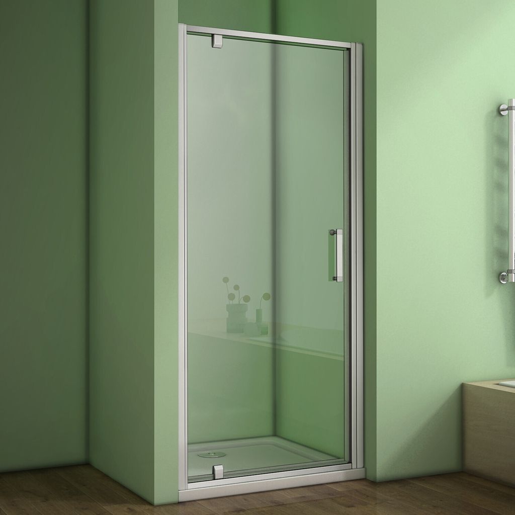 90x185cm Duschabtrennung 5mm ESG Sicherheitsglas Mattgrau Nischentür