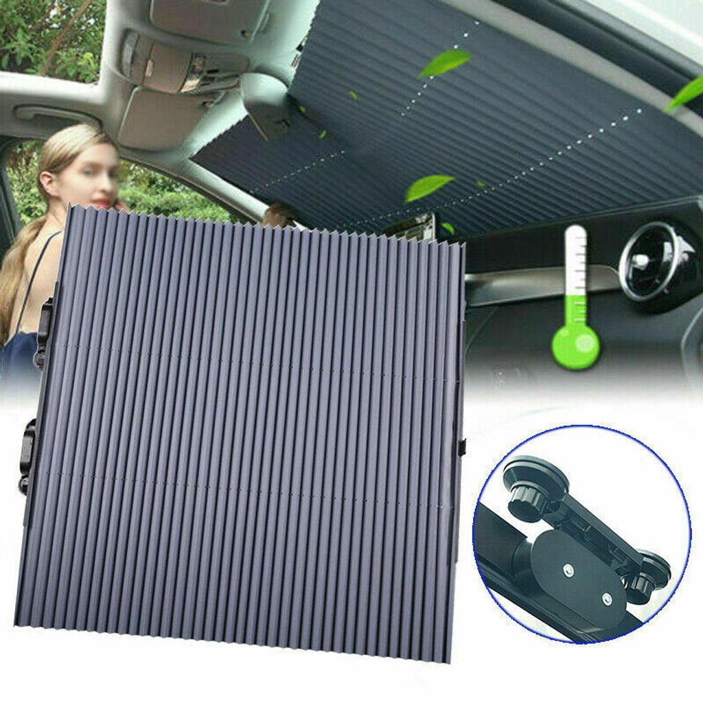 Frontscheibe Sonnenschutz Einziehbare Rollo Saugnapf UV Schutz Sonnenblende Auto