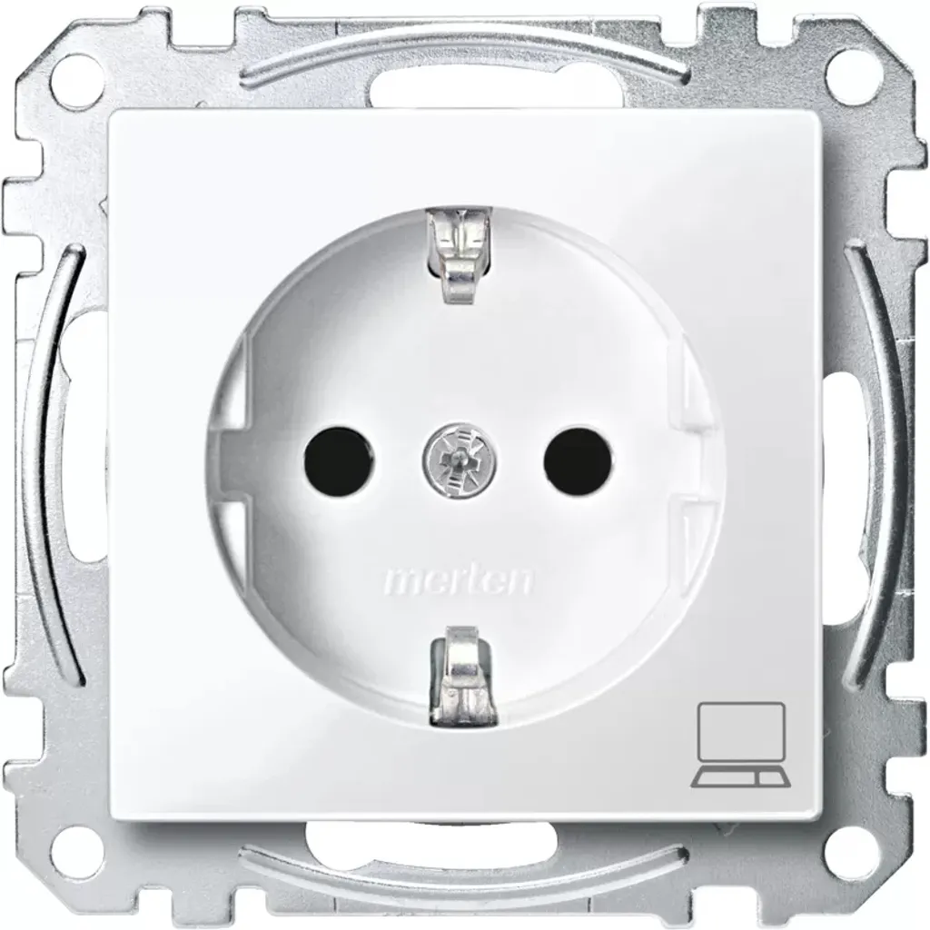 Prise de courant murale Merten MEG2350-0319 encastrable coloris blanc