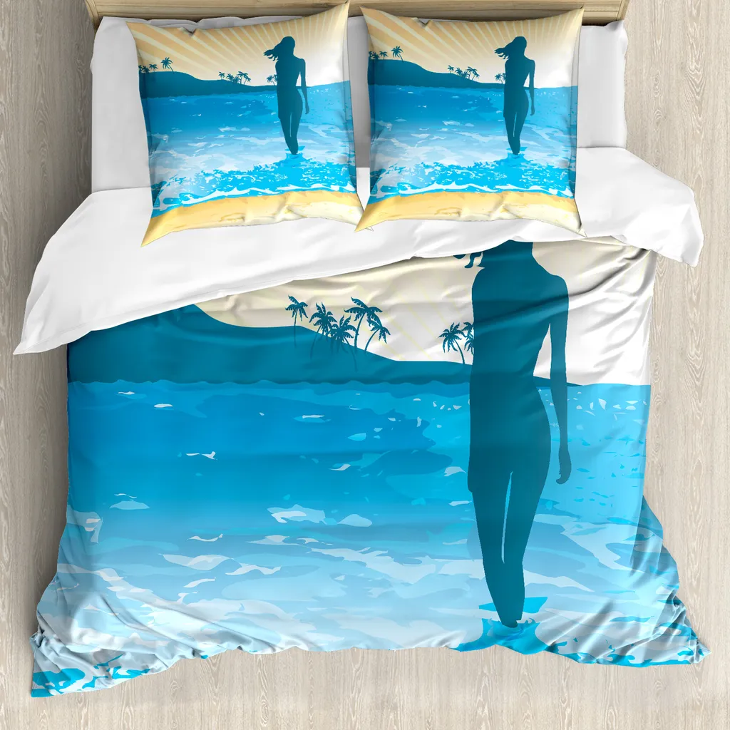 Set Copripiumino Matrimoniale Oceano ABAKUHAUS 200x200 Blu Slate