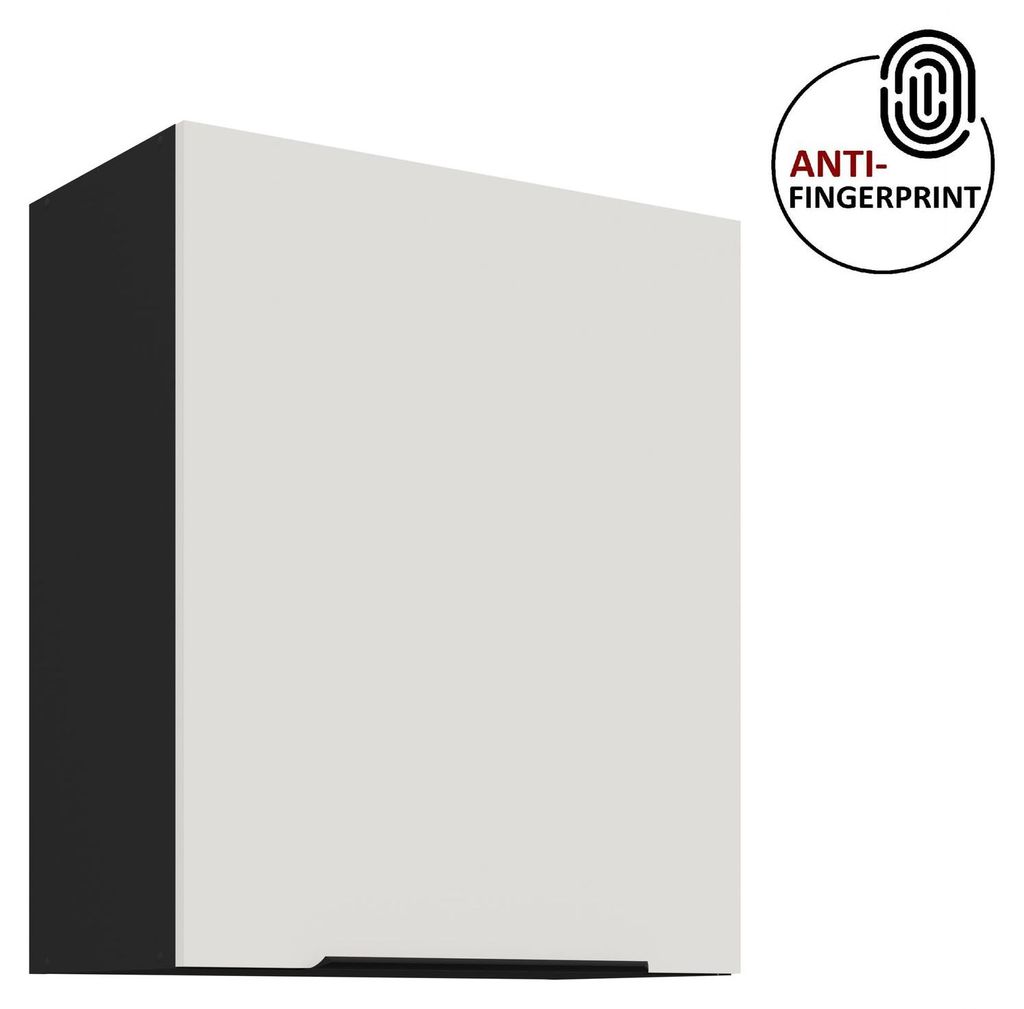Küchen Hängeschrank 60 cm ARIA Weiss ultra matt + Schwarz Produktbild 