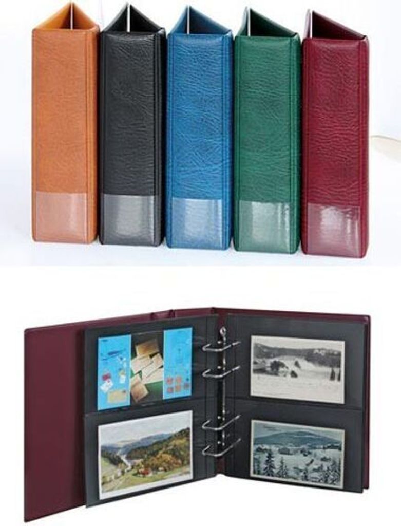 Lindner 1300PK - W Postkarten-Album Multi collect-weinrot