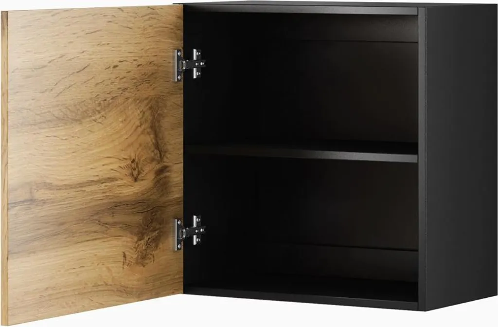 Armadio a Muro VIGO C/DW Nero: Soluzione Salvaspazio Design Scandinavo