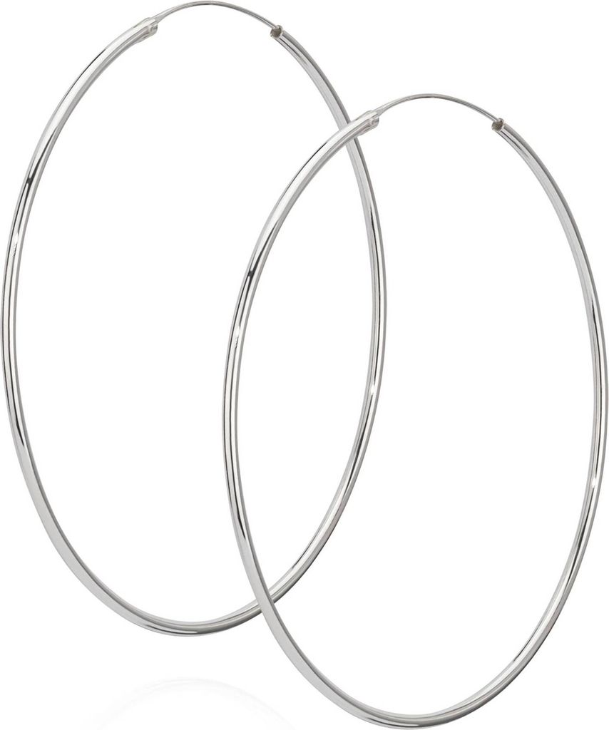 Paar 925 Sterling Silber Creole Ohrringe Ohrschmuck Ohrhänger 80mm 7409
