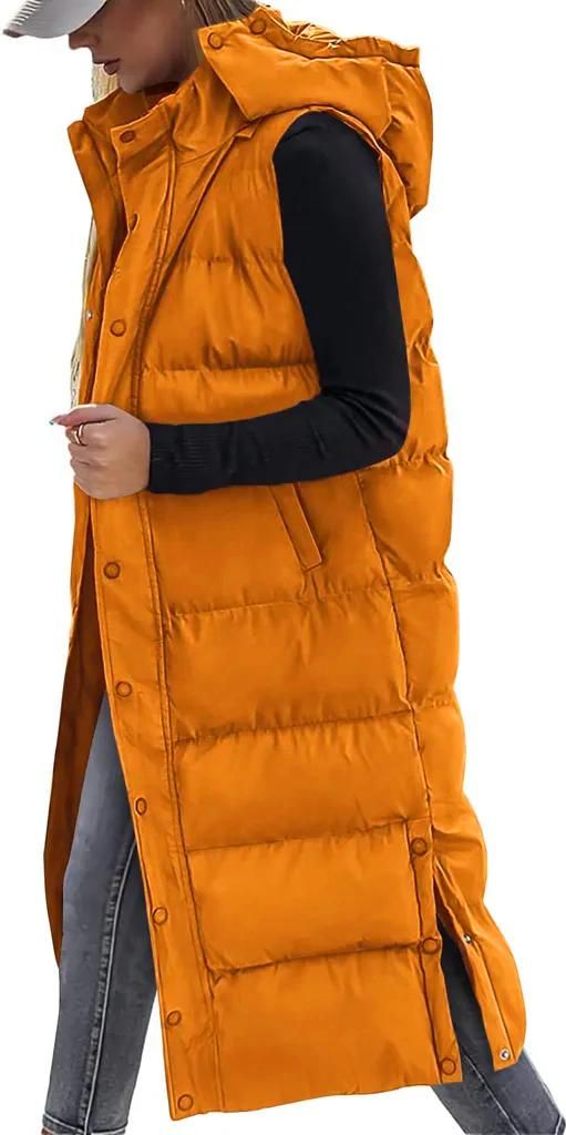 Damenweste Daunenweste Lang Mit Kapuze Damen Damen Weste Daunen