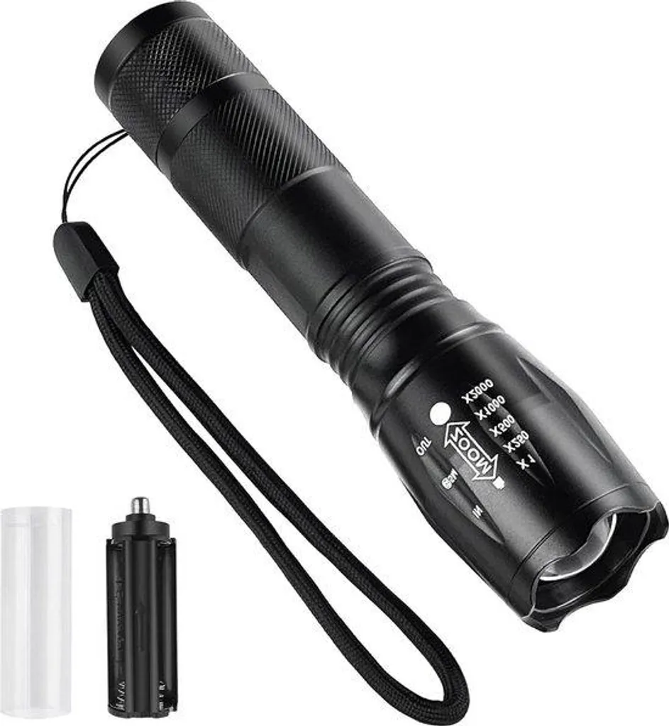 Lampe torche LED anti-panne avec zoom et modes d'urgence - Étanche IPX6