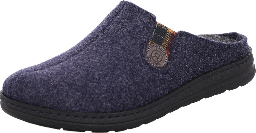 Rohde Herren Pantoffel Hausschuh Filz Stretcheinsatz Asiago 7142, Größe:43 EU, Farbe:Mehrfarbig
