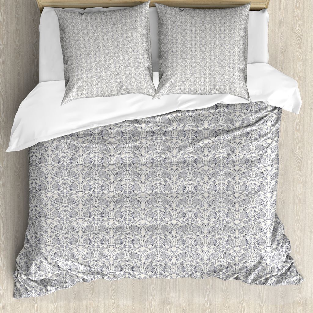 ABAKUHAUS viktorianisch Bettbezug Set für Einzelbetten, Kontinuierliche Blumenmotiv, Milbensicher Allergiker geeignet mit Kissenbezug, 200 cm x 20...
