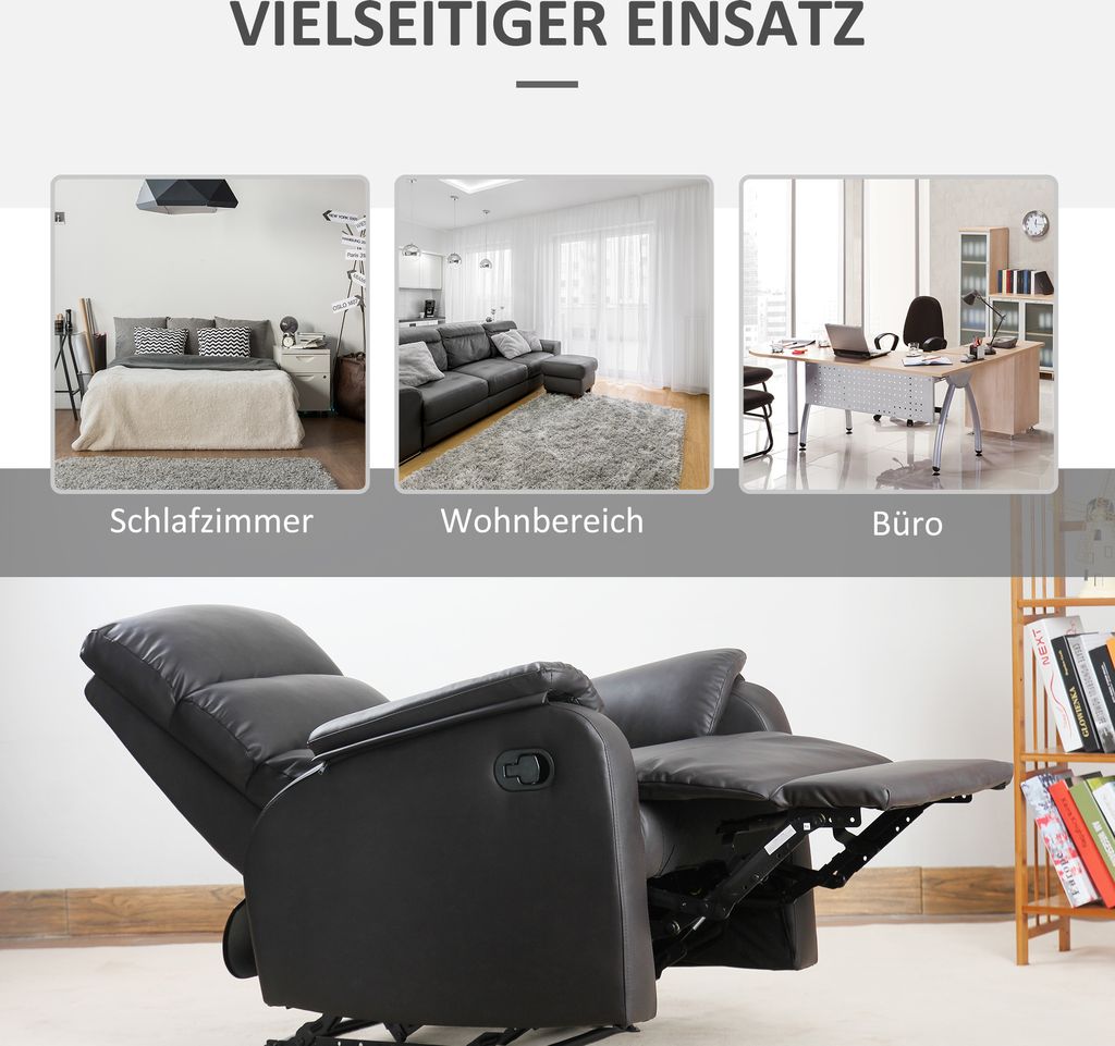HOMCOM Relaxsessel Fernsehsessel Couch-Sessel Liegesessel Produktbild 6