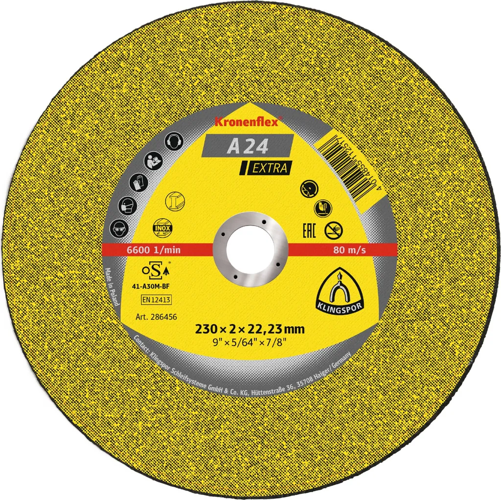 Klingspor A 24 EX 230x2x22,23mm | Box 25 Dischi Taglio Acciaio