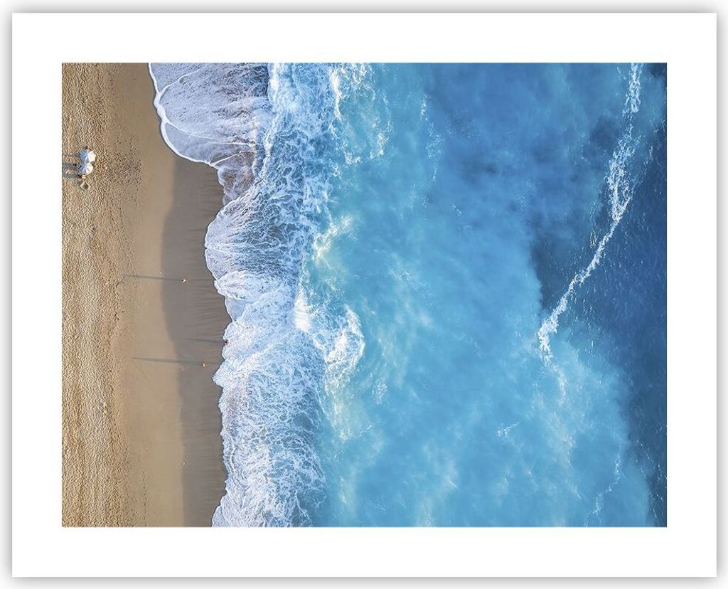 Poster - Poster ohne Rahmen - Strand Rand Meer - 50x40 cm - Wand Bild - Wanddeko - Wandbilder - Kunstposter - Wandposter - Bilder - Kunstdruck - Wa...