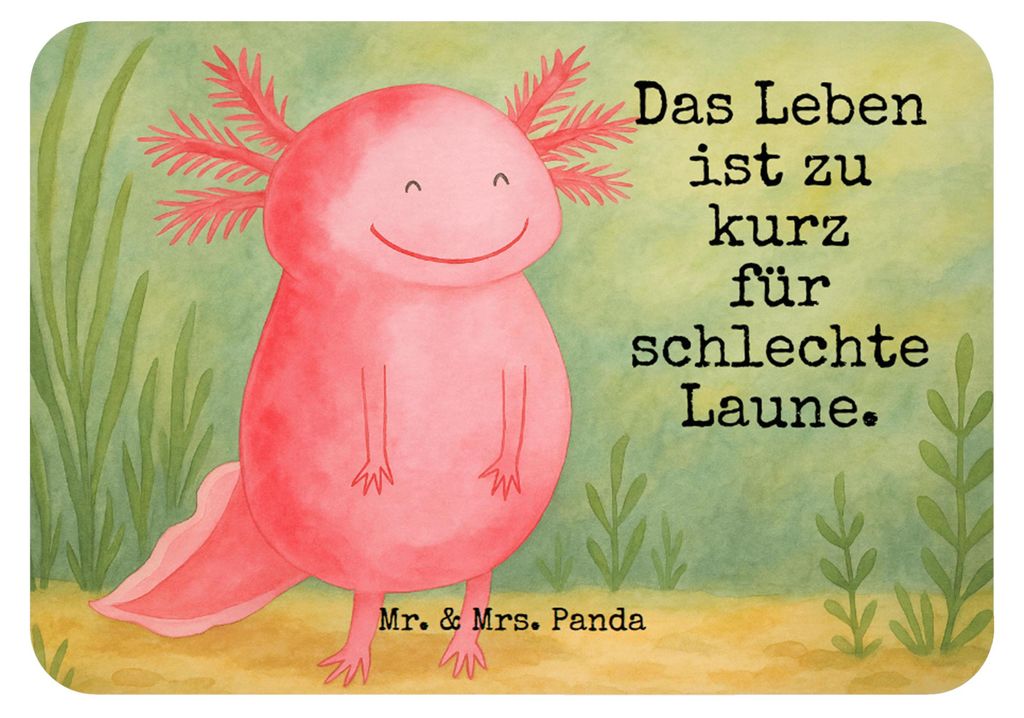 Mr. & Mrs. Panda Kühlschrankmagnet Axolotl Glücklich Design - Weiß - Geschenk, magnet, Lebensfroh, Motivation, Lurch, Notizhalter, spruchmagnet,...