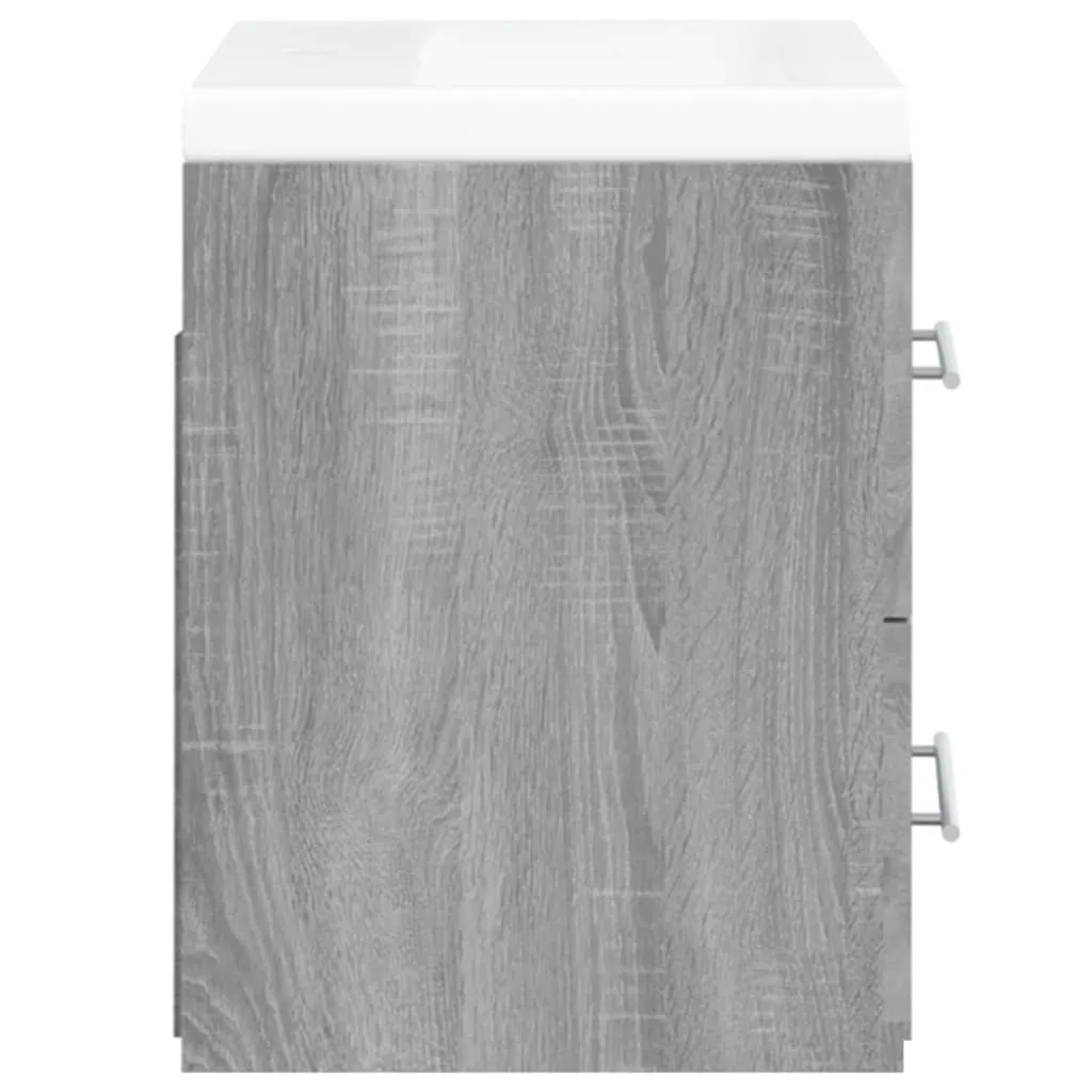 Meuble sous-lavabo avec vasque intégrée pour salle de bain Gris