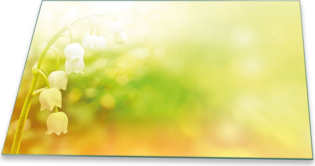 Herdabdeckplatte Glaskeramikfeld Spritzschutz Glas Universal Deko 80x52 Blumen Gelb