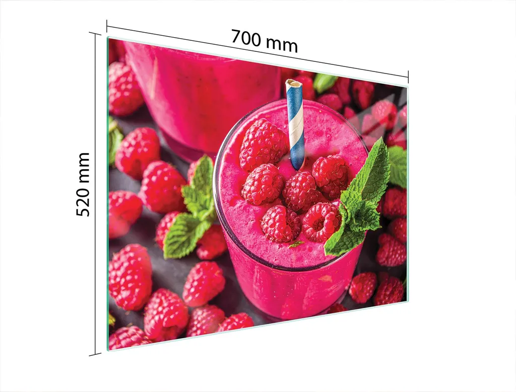 Copri Piano Cottura 70x52 Vetro Temperato Cuore Raspino - Protezione