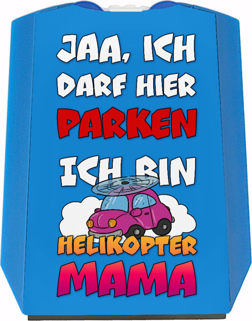 Ich bin Helikoptermama Parkscheibe mit Eiskratzer und 2 Einkaufswagenchips