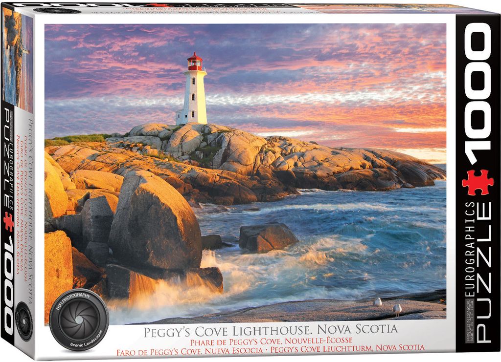 1000 Teile Puzzle Leuchturm an der See Nova Scotia Peggys Cove