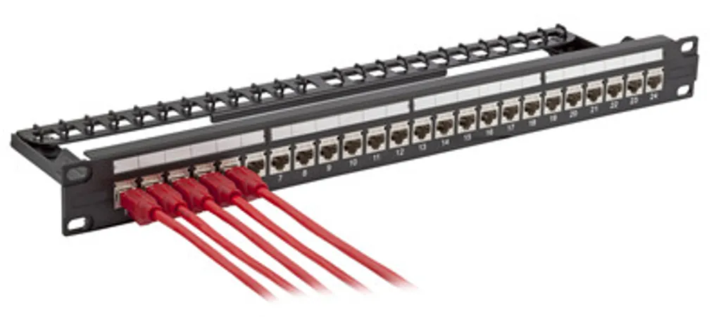 Panneau de brassage 1UH équipé Cat.6A 24 ports noir haute densité