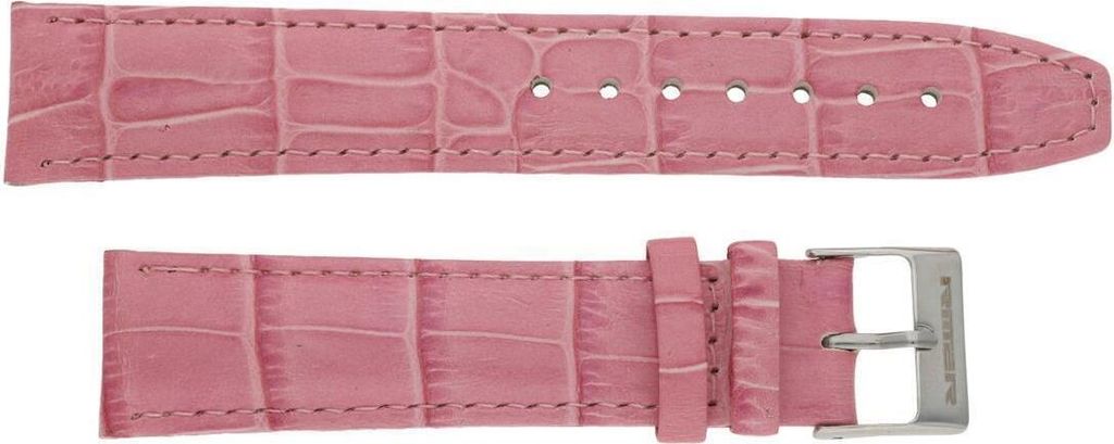 Ritter Uhrband pink Kalbsleder mit Krokoprägung 16 mm silberfarben ALW-18