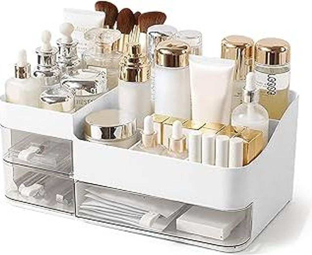 Lacuasmall Make Up Organizer Kosmetik Aufbewahrungsbox mit Schubladen, Schminktisch Organizer für Waschtische, Schlafzimmer und Badezimmer, Kosmet...