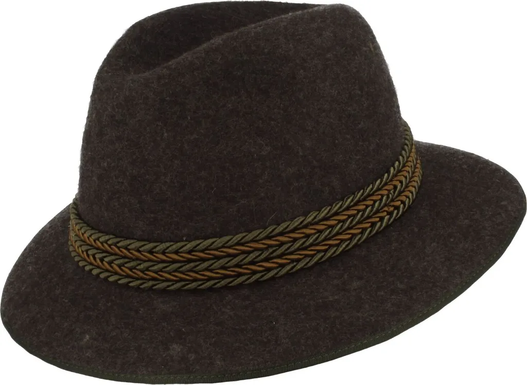 Cappello Alpino Hut-Breiter Viaggiatore: Feltro di Lana e Cordino 5 Pieghe