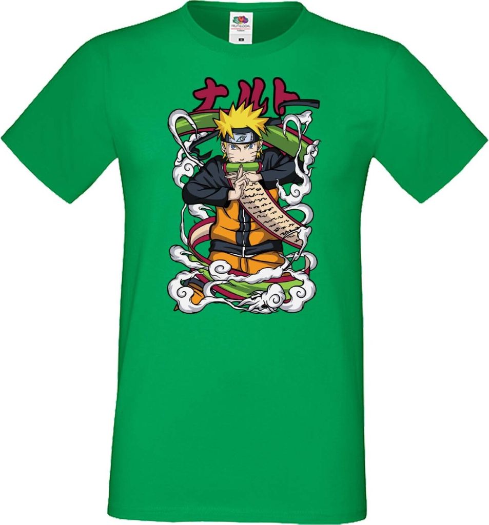 Herren T-Shirt Japan Manga Animation Comics Naruto Toad Sage Var-008 Toad Form, Man L / Grün