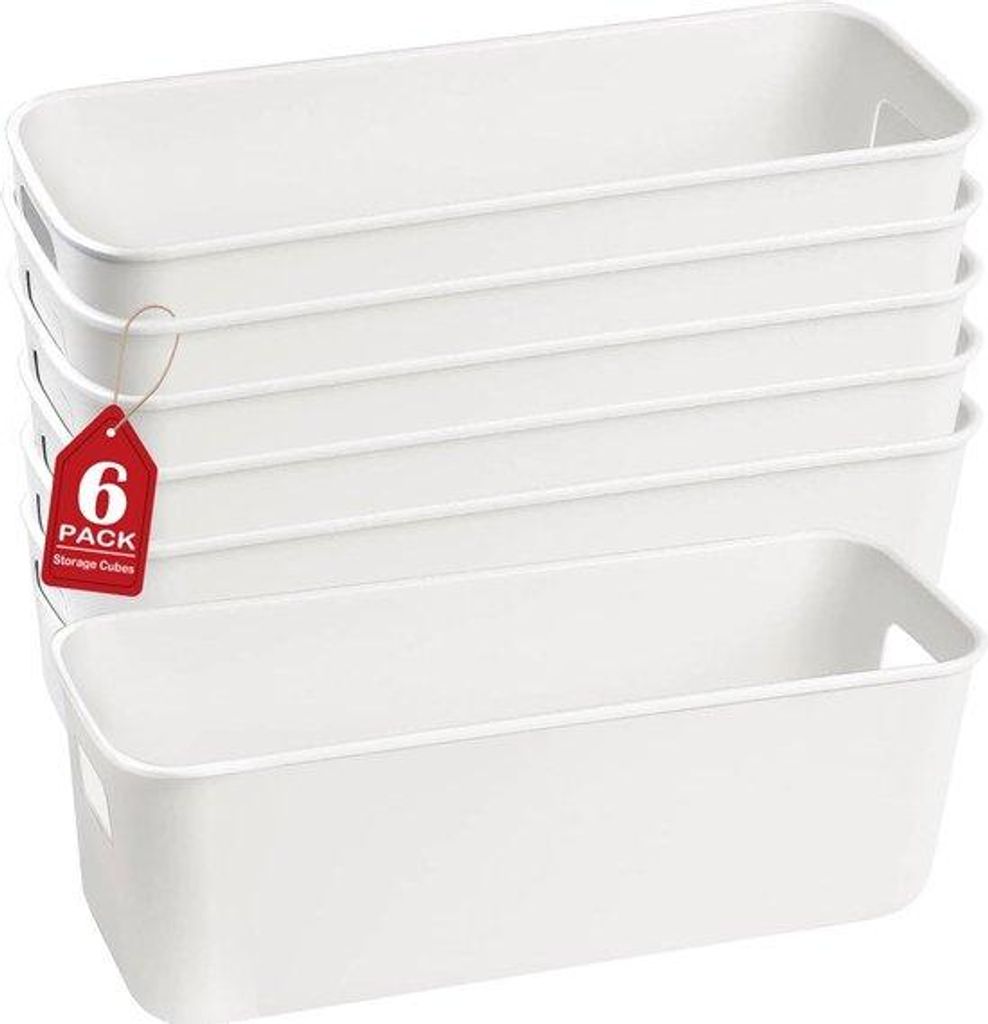 Organizerbox Kunststoff 6-teilig, 25 x 9,5 x 9,5 cm, weiß