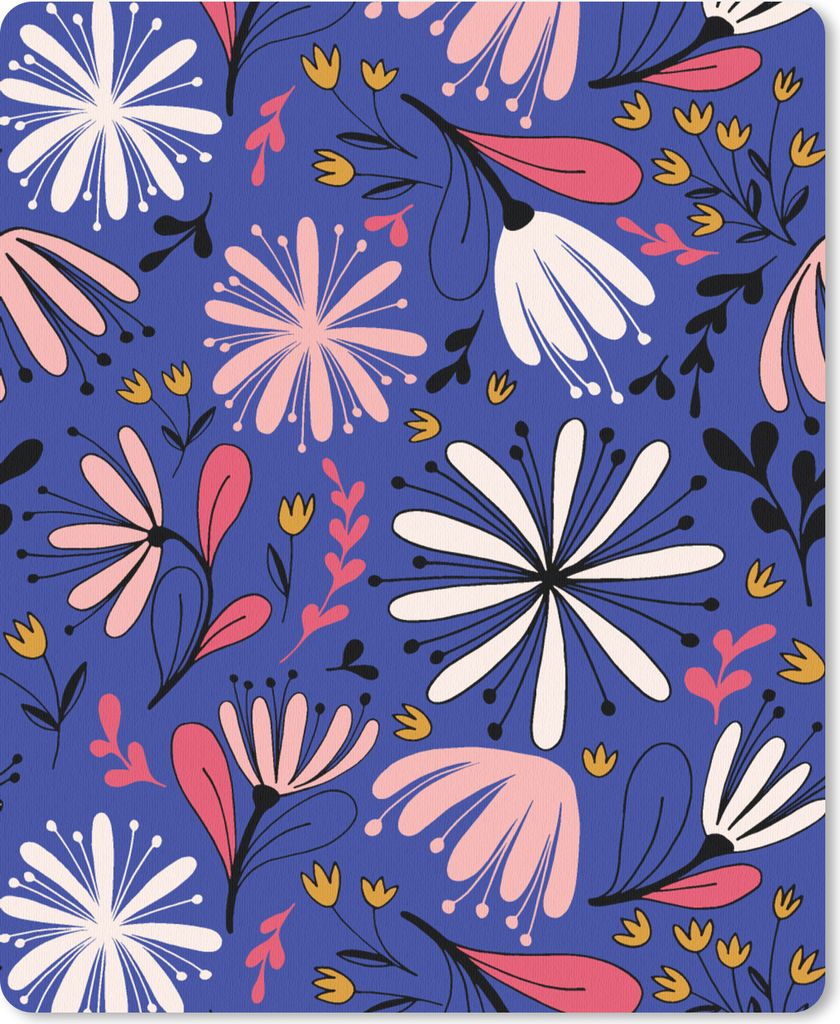 MuchoWow Mauspad Mousepad Muster - Abstrakt - Blumen 30x40 cm - Mousepads - Maus Mat - Pad - Mausunterlage - Mausmatten