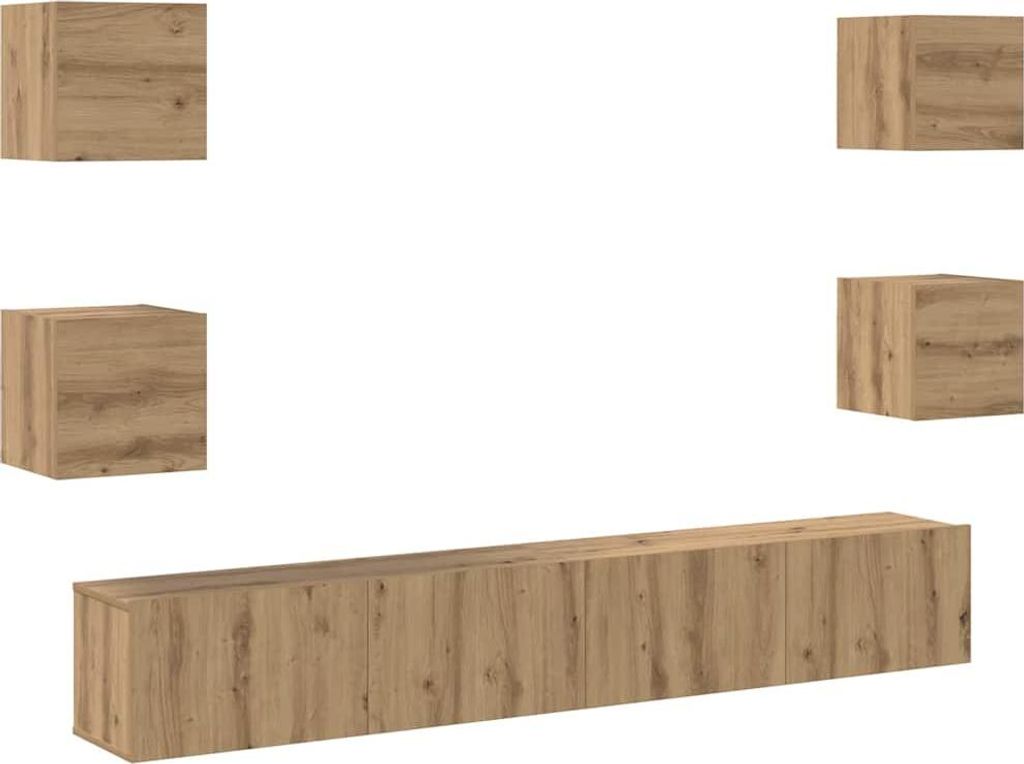 vidaXL TV-Schränk 6 pcs Braun 200 x 30 x 30 cm Holzwerkstoff