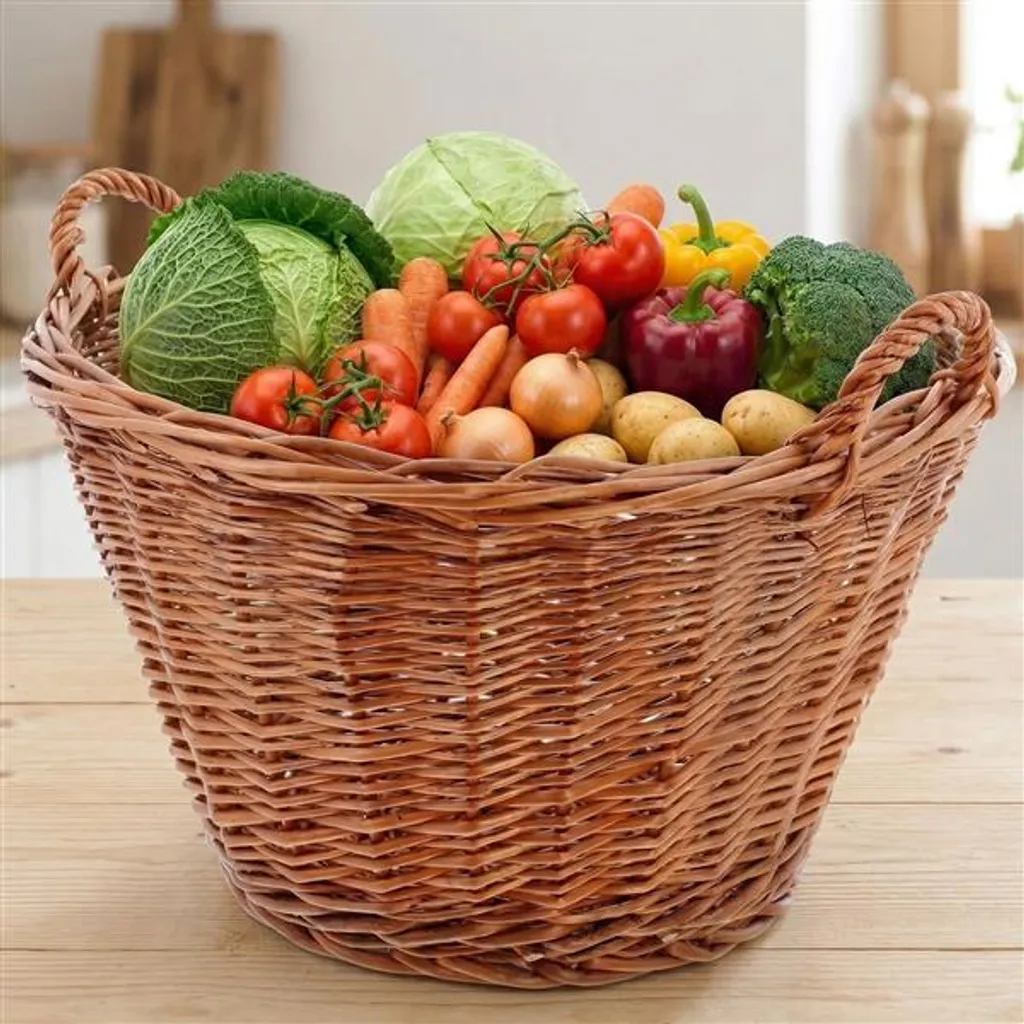 Panier en osier robuste Ø 50 cm : la solution de rangement naturelle