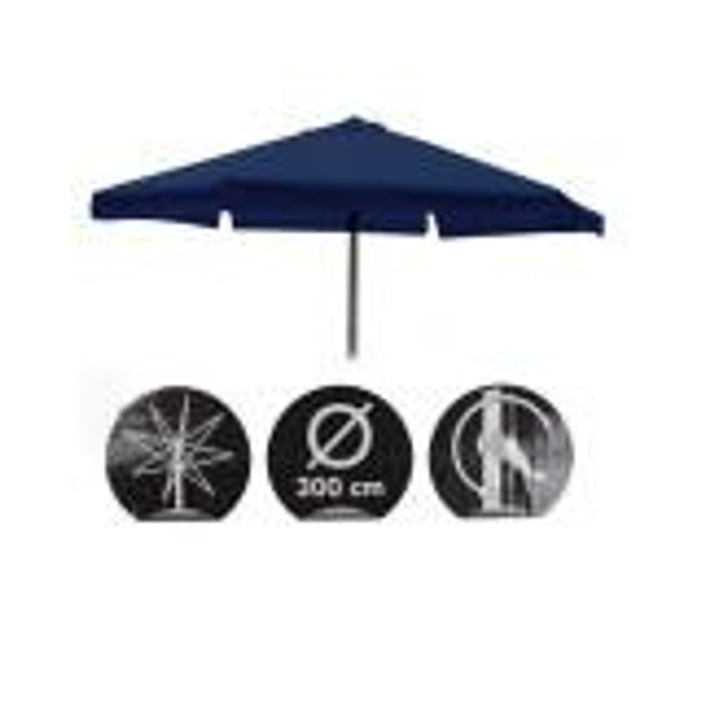 Linder Marktkurbelschirm blau Basic 300 cm Produktbild 