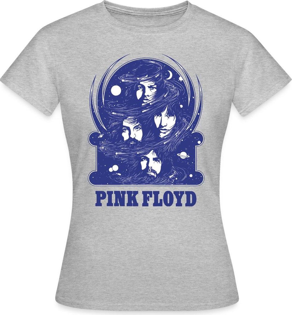 Spreadshirt Pink Floyd Logo Und Band Frauen T-Shirt, S, Grau meliert