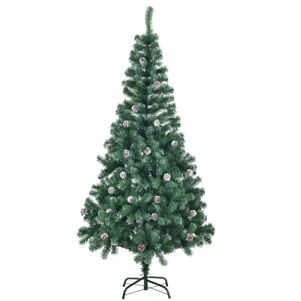 Wohaga® Künstlicher Tannenbaum Baumständer Weiß 180cm Christbaum Weihnachtsbaum 