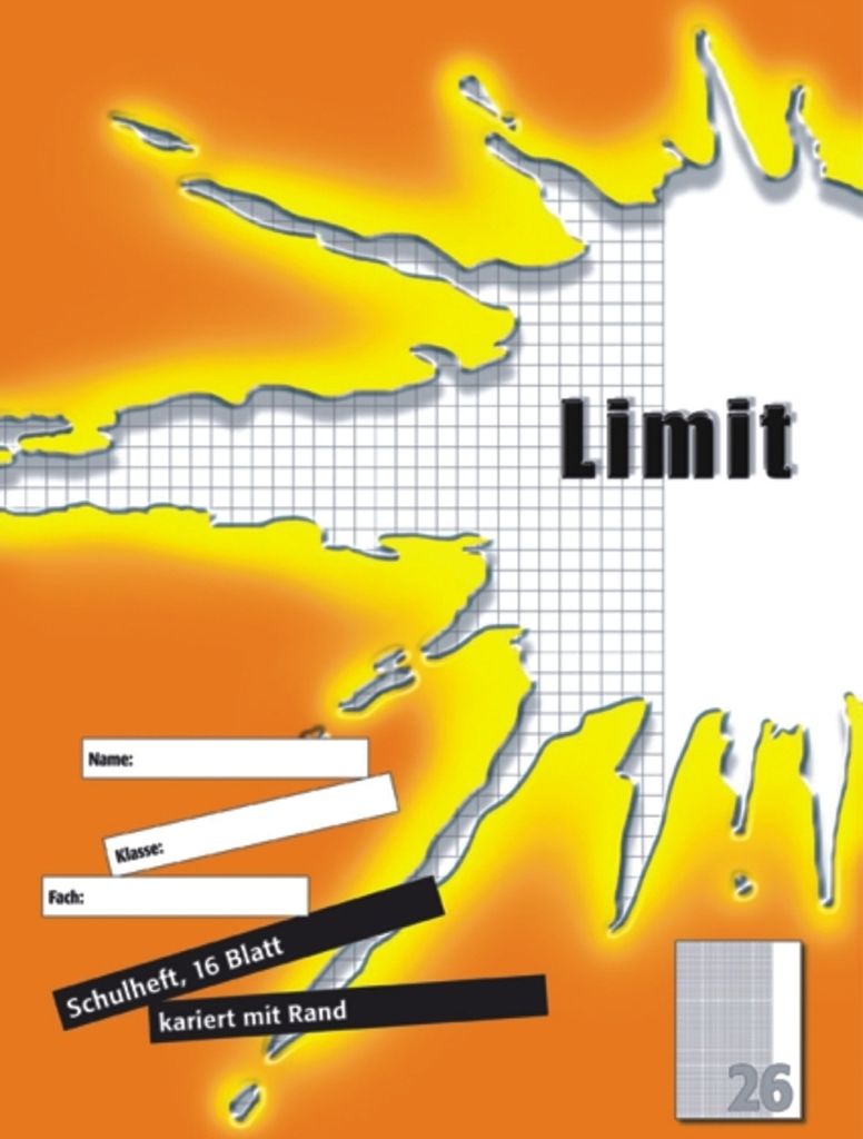Schulheft Limit A4 Lineatur 26 16 Blatt orange Packung mit 10 Stück