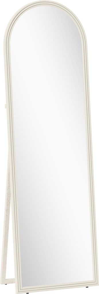 Ganzkörperspiegel, 50 x 160 cm, freistehend, Wandmontage, Bogenrahmen, Weiß