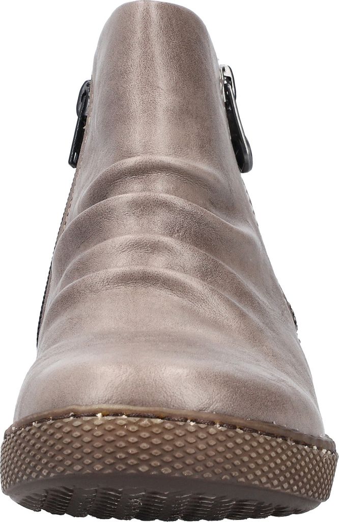 Rieker Damen Stiefelette Reißverschluss Raffung Boots Z1263, Größe:39 EU, Farbe:Grau